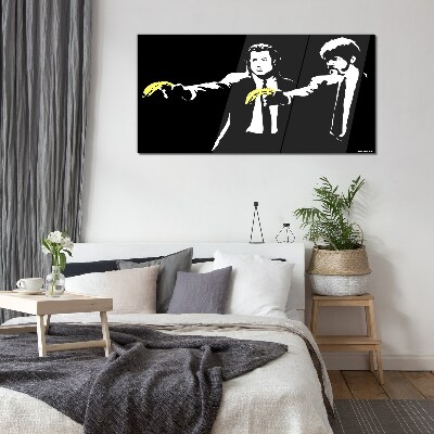 Pop art bananas Wall art on glass