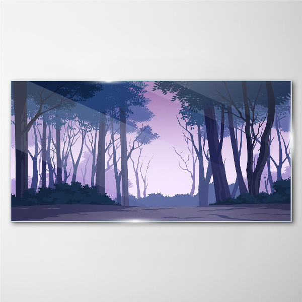 Enchanted Forest at Dusk Glass art print