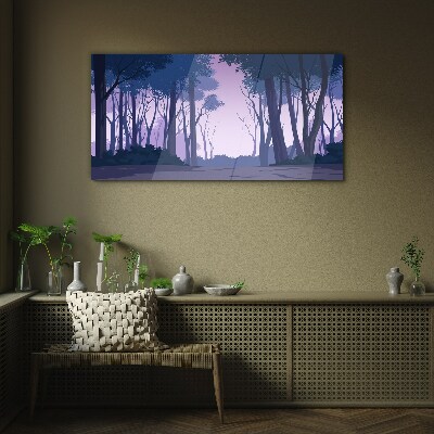 Enchanted Forest at Dusk Glass art print