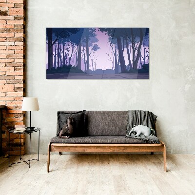 Enchanted Forest at Dusk Glass art print