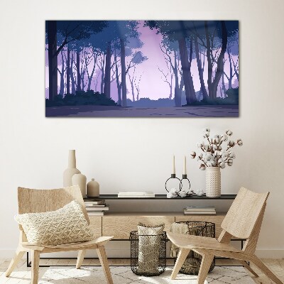Enchanted Forest at Dusk Glass art print