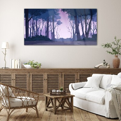 Enchanted Forest at Dusk Glass art print