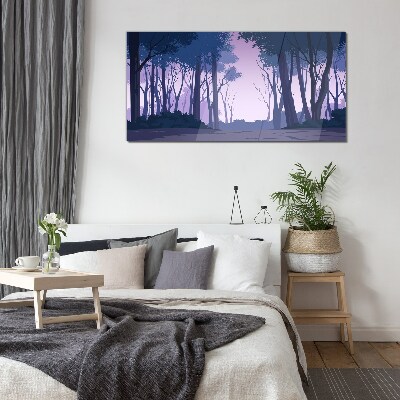 Enchanted Forest at Dusk Glass art print