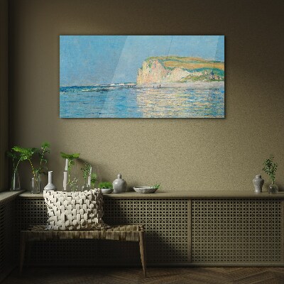 Seaside cliffs in daylight Wall art on glass