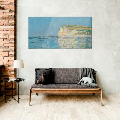 Seaside cliffs in daylight Wall art on glass