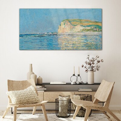 Seaside cliffs in daylight Wall art on glass