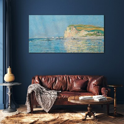 Seaside cliffs in daylight Wall art on glass