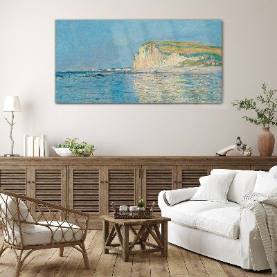 Seaside cliffs in daylight Wall art on glass