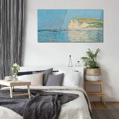 Seaside cliffs in daylight Wall art on glass