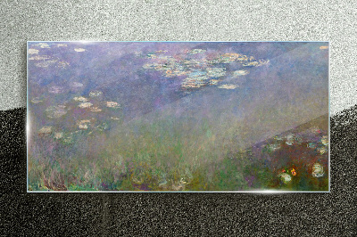 Lilac reflections in the water Wall art on glass