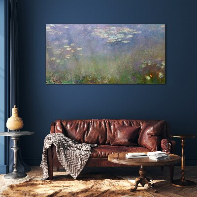 Lilac reflections in the water Wall art on glass