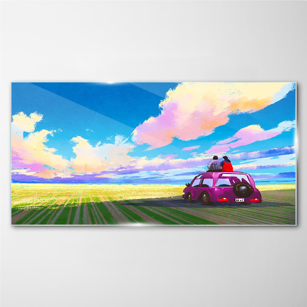 A journey through colorful scenery Glass art print