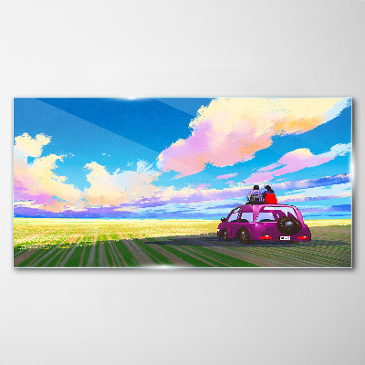 A journey through colorful scenery Glass art print