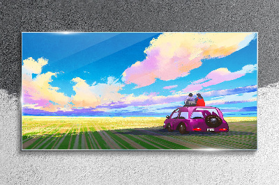 A journey through colorful scenery Glass art print