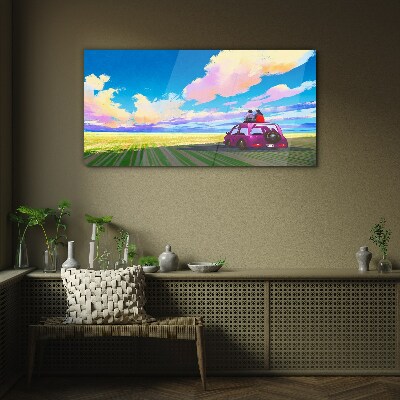 A journey through colorful scenery Glass art print
