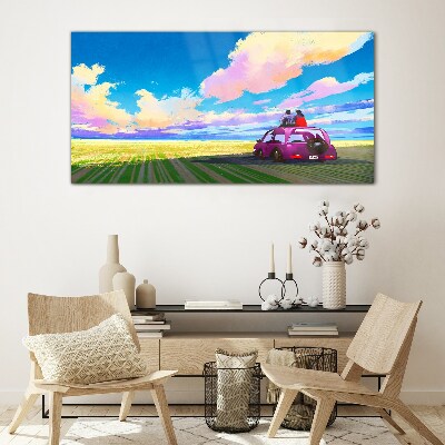 A journey through colorful scenery Glass art print