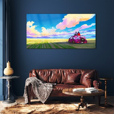 A journey through colorful scenery Glass art print
