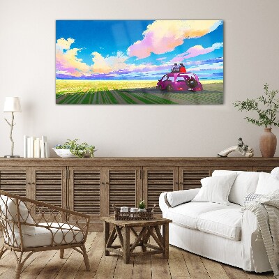 A journey through colorful scenery Glass art print