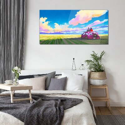 A journey through colorful scenery Glass art print