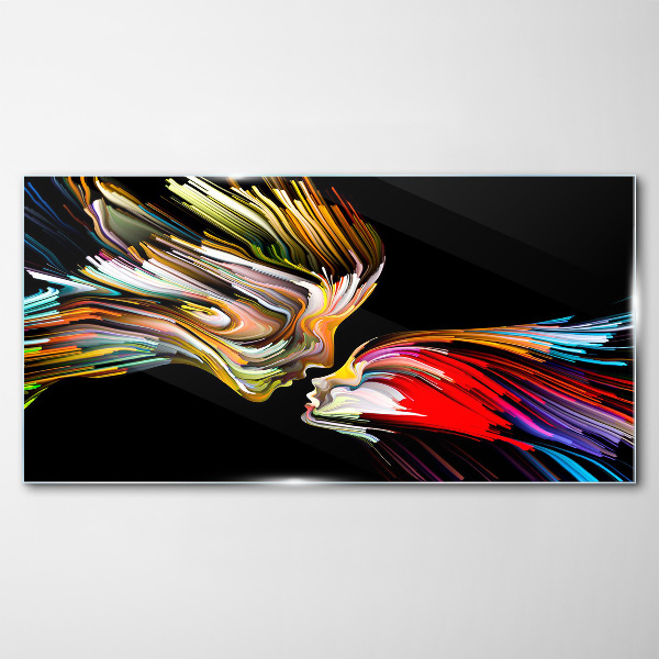 Uniting colorful souls Glass art print
