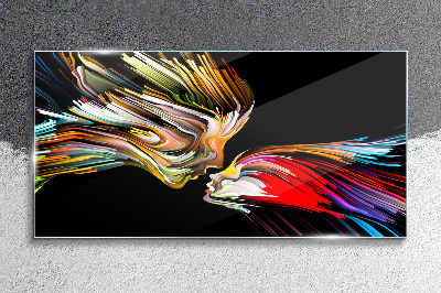 Uniting colorful souls Glass art print