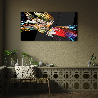 Uniting colorful souls Glass art print