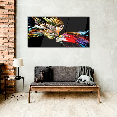 Uniting colorful souls Glass art print
