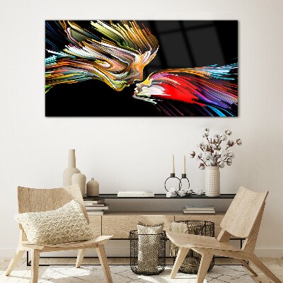 Uniting colorful souls Glass art print