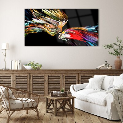 Uniting colorful souls Glass art print
