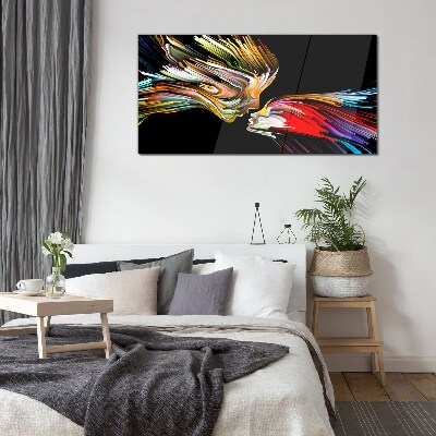 Uniting colorful souls Glass art print