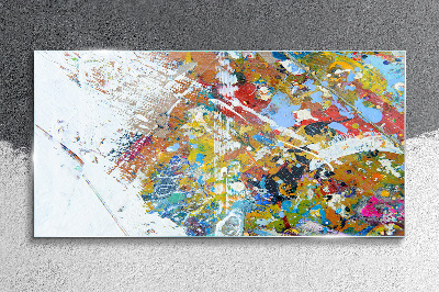 Colorful abstract chaos Wall art on glass