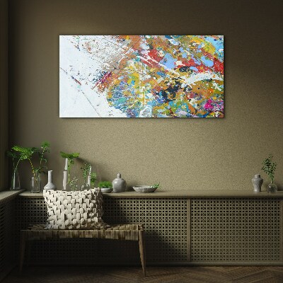 Colorful abstract chaos Wall art on glass