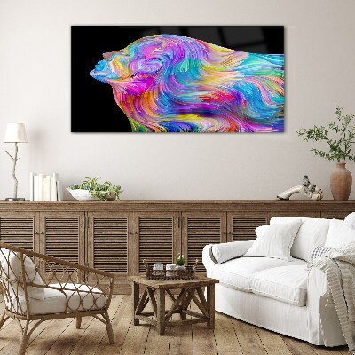 Colorful silhouette of a woman in motion Wall art on glass