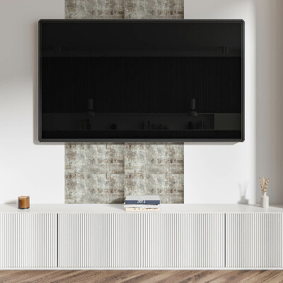 Square tv wall panel Damaged surface texture