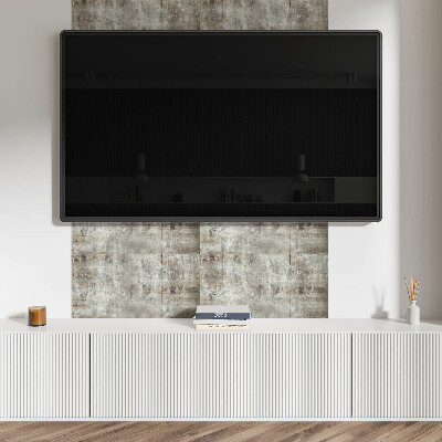 Square tv wall panel Damaged surface texture