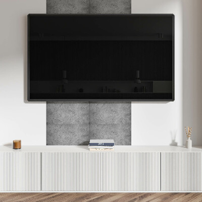 Square tv wall panel Raw concrete texture