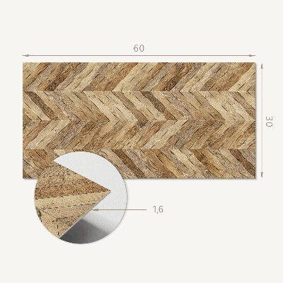 Square tv wall panel Herringbone wood pattern