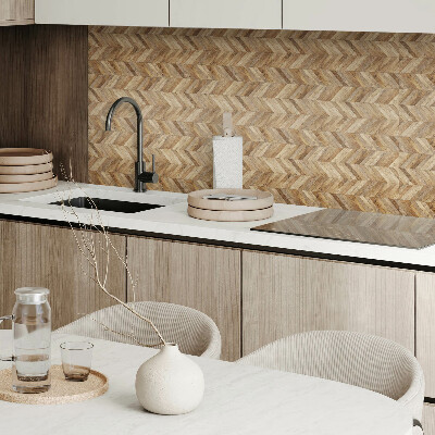 Square tv wall panel Herringbone wood pattern