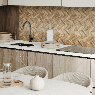 Square tv wall panel Herringbone wood pattern