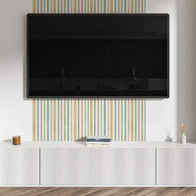 Square tv wall panel Multi-colored vertical stripes