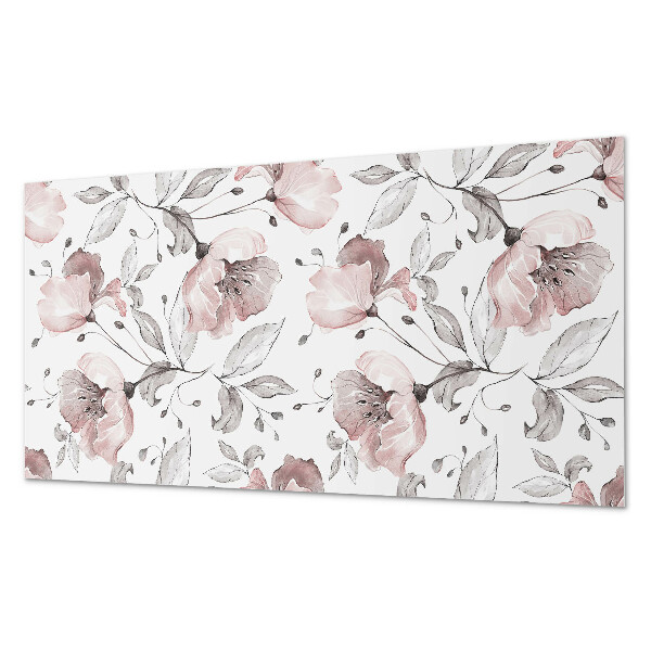 Square wall panel Floral watercolor pattern