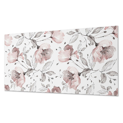 Square wall panel Floral watercolor pattern