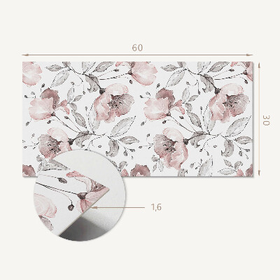 Square wall panel Floral watercolor pattern