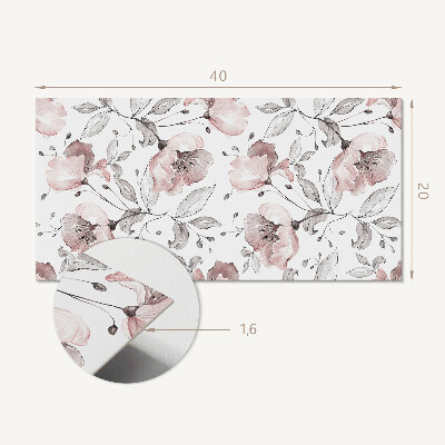 Square wall panel Floral watercolor pattern