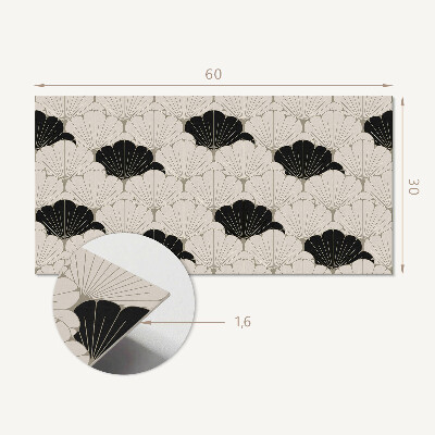 Square wall panel Stylish leaf pattern