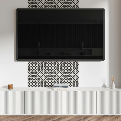 Square tv wall panel Geometric pattern with rhombuses