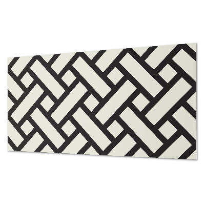 Square tv wall panel Interwoven geometric pattern