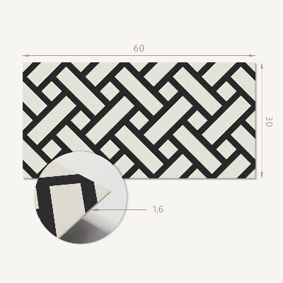 Square tv wall panel Interwoven geometric pattern