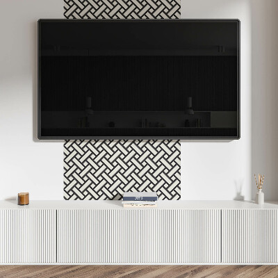Square tv wall panel Interwoven geometric pattern