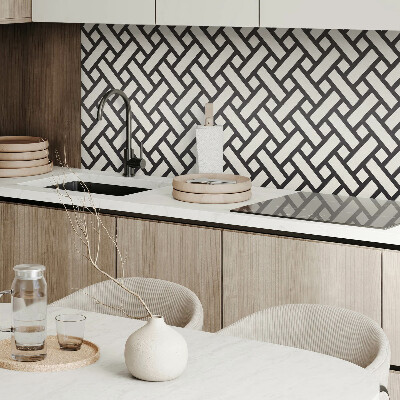 Square tv wall panel Interwoven geometric pattern